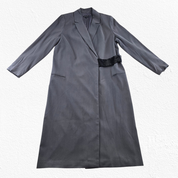 Universal Standard Gray Long Blazer Coat Modern Minimalist Workwear Size Small - Picture 4 of 12
